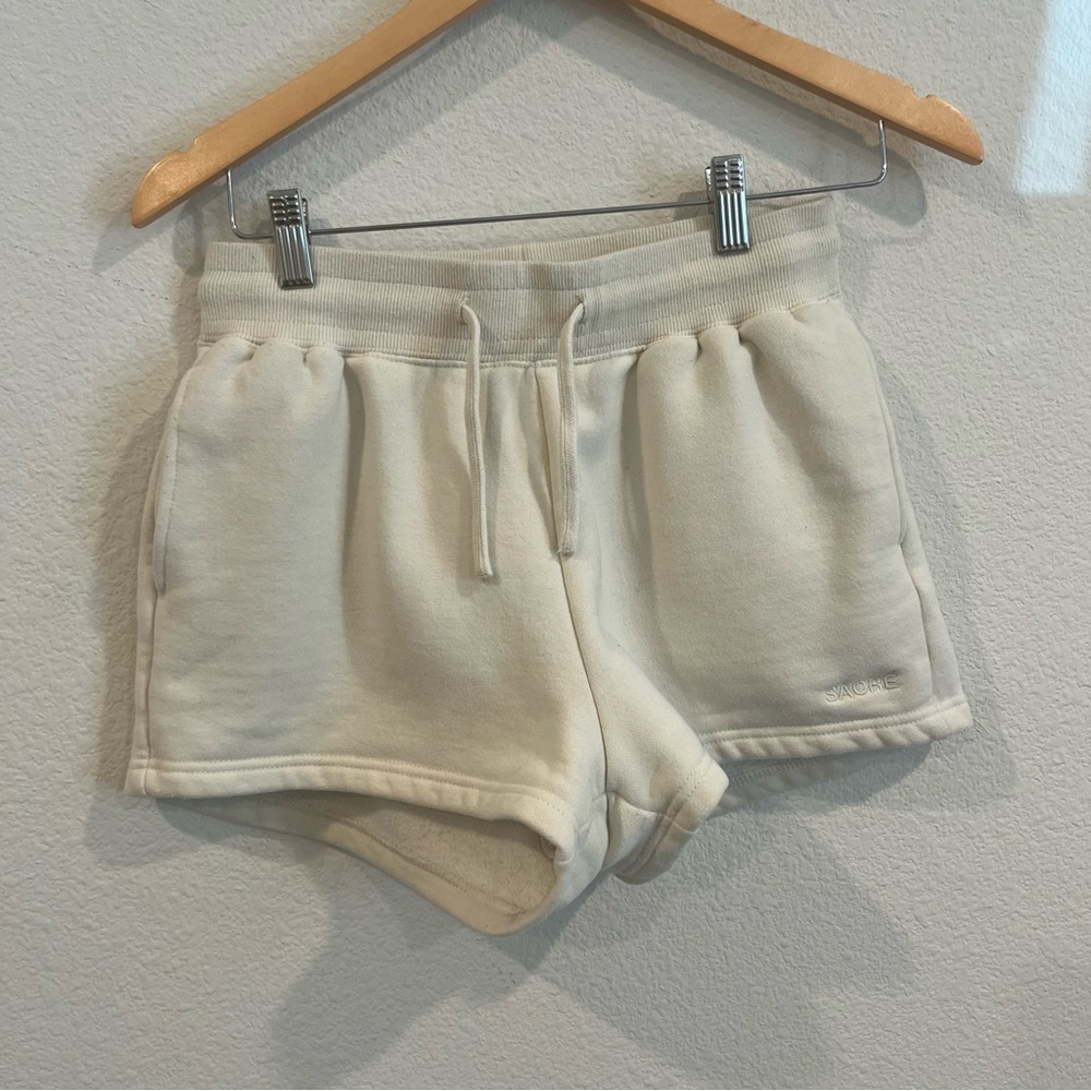 Sacre off white cream sweatshirt drawstring waist size small